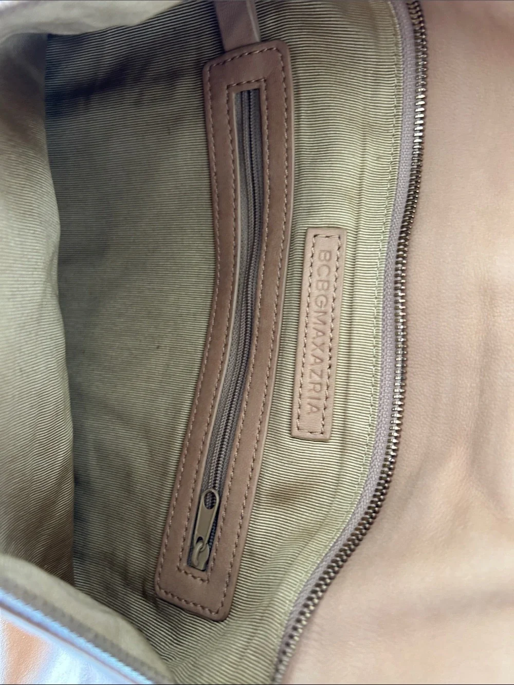 BCBGMaxAzria Tan Envelope Leather Clutch